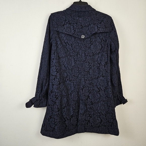 Cupcakes and Cashmere Aldean Blue Lace Jacket Navy Size Medium - Picture 5 of 8